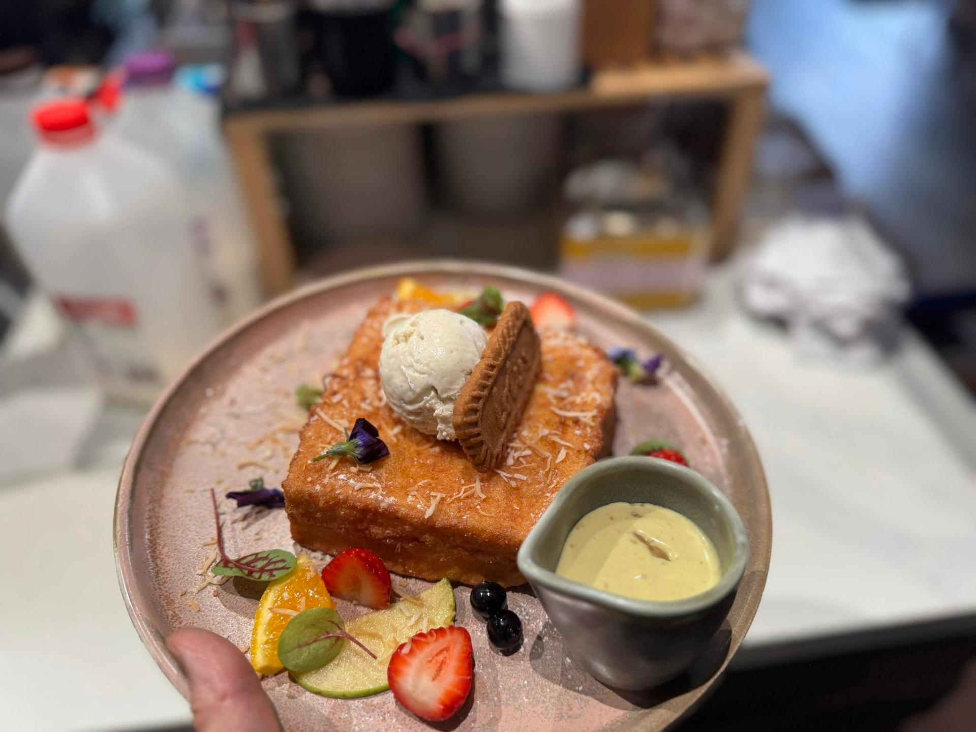 Pistachio Peanut Butter French Toast
